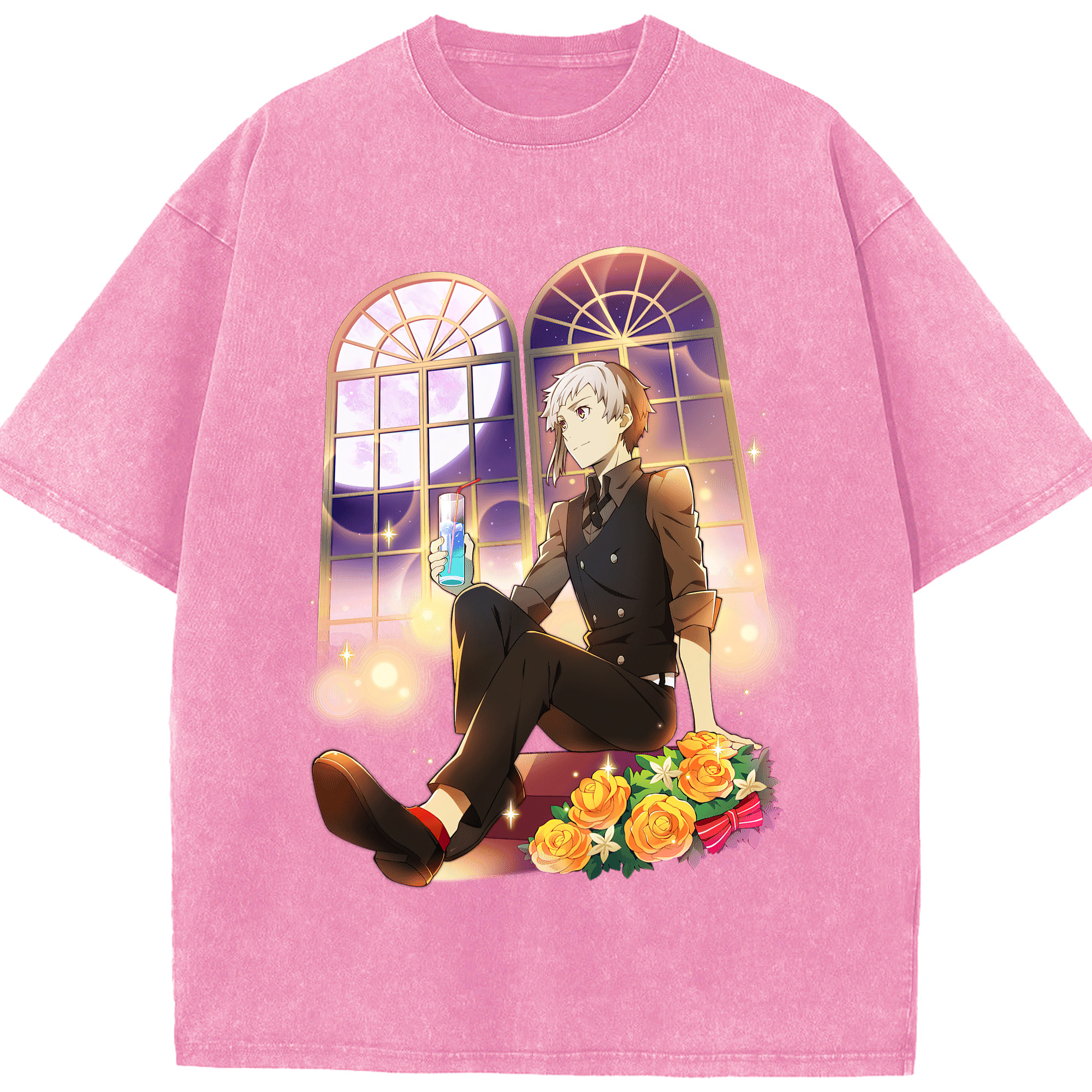 （画像用） 文豪ストレイドッグス Bungo Stray Dogs 綿100% ヴィンテージ風 半袖Tシャツ（フロントプリント）